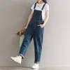 Combinaisons pour femmes Barboteuses pour femmes Femmes Denim Combinaison 2022 Bavoir Jeans Salopette Casual Basique Pantalon Long Grande Taille Loisirs Lâche