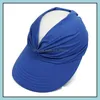 Women Sport Empty Top Hats Summer Wide Brim Sun Hat Sunshine Protection Visor Quickly-Dry Cap Baseball Caps M4082 Drop Delivery 2021 Acces