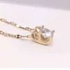 Kajia cow head diamond necklace women039s versatile fashion Mossan stone clavicle chain pendant accsori3565560