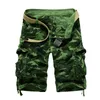 US Size Camouflage Loose Cargo Shorts Men Cool Summer Militär Camo Kort Byxor Homme 220318