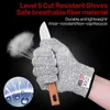 耐切創作業手袋キッチン食品グレード安全レベル 5 HPPE 保護抗切断繊維手袋