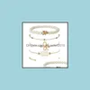 Beaded Strands Mtilayer Bracelet Pine Bow Bead Charm Five-Piece Suit Bracelets Sets Drop Delivery 2021 Jewelry Dhseller2010 Dh8Li