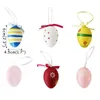 6pcs Easter Hanging Eggs Colorful Plastic Ornaments Decoration For Home Kids Gift Party Favors 220815