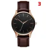 Watch Luxury 2022 Male Sport Quartz Wrist Watches Stainless Steel Case Leather Band Business Clock