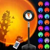 2021 New Sunset Projection lamp 16 Colors Rainbow Romote Control Sunset Night Light for Pography 180 Degree Rotation Sunset Lam323U
