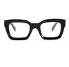 블랙 프레임 사각형 투명 안경 여성 복고풍 아세테이트 남자 안경 맑은 렌즈 안경 Fram Q263
