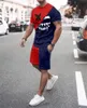 Summer Trend Men S Suit Casual Beach Shorts Sea View 3D Printing Kort gewoon O Nek T -shirt 2 -delige set 220719