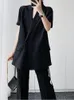 Kvinnors tvåbitar byxor Kvinnor Summer Casual Loose Blazer Pantsuit Office Ladies Elegant Slim Business Trousers Passar Femme Fashion Clothes Pi