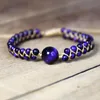 Очарование браслетов ручной работы натуральное камень пурпурный тигр глаз петля дружба браслет женские ювелирные украшения LARS22