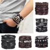 MEN BRACELETS VINTAGE Meerlagige leer vlecht armbanden Balletten Star Leaf Owl Handgemaakte touwomslag armbanden mannelijk geschenk Jowery 220726