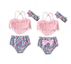 Kid Swimwear Um-Parte Infantil Criança Menina Swimsuit Biquini Carta Impressão Bebê Criança Swim Wear Wear Kids