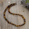 Kedjor Natural Seven Chakras Yoga Fitness Necklace Map Stone Tiger Eye Rock Lava Simple Fashion Jewelry 45/50/60mmChains Sidn22