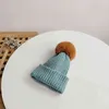 2-5Years Old Children Knitted Hats For Boy Girl Casual Warm Hat Fur Pom Winter Hats Baby Knitting Hat Outdoor ski Caps J220722