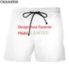 CIGNAWIND Design personalizzato fai da te pantaloncini da spiaggia da uomo stampati in 3D tronchi estivi casual moda 220706