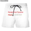 CIGNAWIND Diseño personalizado DIY para hombre Pantalones cortos de playa 3D impreso moda casual verano troncos 220706