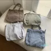 Kvällspåsar koreanska casual totes vintage axelväska stor kapacitet retro tvättad duk shopping enkel ljus pendlare handbagening