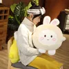 Beautiful Round Animal Soft Cartoon Bunny Cuddle Stuffed Rabbit Cushion Hand Warmer Girl Gift J220704