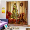 Curtain Drapes Custom 3D Christmas Tree Curtains For Living Room Bedroom Home Decor Sock Design Cortinas Drop Delivery 2021 Deco El Suppli