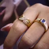Solitaire Ring Cxsjeremy Katı 18K 750 Sarı Altın Doğal Pırlanta Nişan Yüzüğü