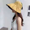 Ny tom solskyddshatt för kvinnor sommar fritid utflykt UV skydd Stor Cornice Sun Protection Vinyl Fisherman Hat visar pon G220418