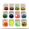 18mm Round Feather Design Handmade Glass Marbles Balls Kids Run Game Marble Solitaire Toy Vase Filled Fish Tank Home Decor 220329