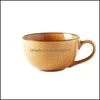 Tasses Verres Cuisine Salle À Manger Bar Maison Jardin Japonais Rétro Tasse En Céramique Simple Tasse Créative Avec Souvenir Couple Eau Coff Dh9Fm