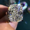 Cluster Rings WUIHA 100 925 Sterling Silver 3EX Cushion Cut 8CT VVS Yellow Created Moissanite Wedding Engagement Customized Ring 2782971