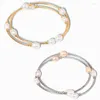 Beaded Strands Soft Chain Armband Women Natural Freshwater Pearls Bangle Fantastiska vita barockpärlor Armband Män justerbara smycken Faw