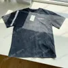 22ss 남성 여성 디자이너 t 셔츠 티 바다 파도 파괴 타이 염료 프린트 코튼 반팔 크루 넥 Streetwear xinxinbuy 블랙 블루 M-XL