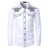 メンズカジュアルシャツ2022スプリング刺繍アメリカのレトロな洋風ジーンズ買い物や仕事のメンズファッションの服の動向
