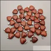 Charms komponenty do biżuterii komponenty kamień naturalny 15Mm serce Rose Quartz Lapis Lazi turkusowy wisiorek z opalem Diy na naszyjnik kolczyki Making