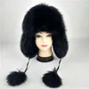 Berets 69550 Fashion Russian Hat Natural Fur Hats Män och kvinnor Vinter Real Bomber Davi22