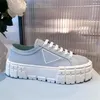 Designer-Casual-Schuhe zur Erhöhung der Körpergröße, Damen-Plattform, Canvas, Schnürung, modischer Luxus-Sneaker, klassische Originalverpackung
