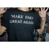 HAHAYULEJBH Make Emo Great Again Unisexe Style Grunge Noir Tee 90s Vintage Edgy Shirt T200614