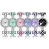 Relojes de pulsera Relojes de lujo para mujer Moda Lucky-Clover Rhinestone Reloj de cuarzo Niñas Vestido para mujer Reloj de pulsera de todo fósforo para mujer Reloj de pulsera