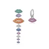 Asymmetrie lippen bengelen drop oorbellen bling vol kleurrijke kubieke zirkonia sieraden vrouwen meisje cadeau2100858