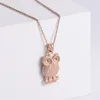 High quality 316L stainless steel Necklaces & Pendants Cute owl animal Retro Rose Gold jewel men's and women's jewelry