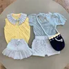 EnkeliBB Kleinkind Mädchen Stricken T-shirt Misha Kinder Clotnes Für Sommer Kinder Kleidung T-shirts 220607