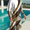 Summer Men's Clothing Przyjazd 3D Print Thirt Shorts Suit Stups 2 -częściowy zestaw stroju ulicy Moda 220621