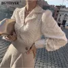 エレガントなノッチの襟の女性タッセルシャツブラウススプリングシングルブレスト女性ワークウェアトップスBlusas W220321
