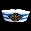 Cappellini da marinaio Capitano di barca della nave Cappello militare bianco blu Berretto marino blu scuro con ancoraggio Costume nautico per la nautica da diporto LXHBall