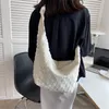 Evening Bags Casual Large Capacity Shoulder Tote Designer Pleated Handbags Luxury Cotton Cloth Fabric Quilted Padded Crossbody Bag Big