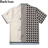 Polo con estampado de icono oscuro para hombre, ropa de calle de verano, camisas hawaianas para hombre, 220527