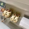 nuovi sandali da donna pantofole classiche in tessuto pettinato garza con tacco alto 4,5 cm taglia 35-40