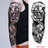 NXY Tillfällig tatuering Vattentät Klistermärke Anubis Ancient Egypt Hund Roma Klocka Ögon Full Arm Fake Tatto Flash Tatoo Sleeve För Män Kvinnor 0330