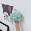 Children Jelly Bag Kids Silicone Chain Handbags Baby Girls Candy Color Pearl Messenger Bags Mini Change Purse C6958