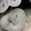 Korean V-shaped design diamond ring women pink simple tail ring jewelry manufacturers wholesale hot stalls