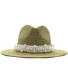 Luxo Chapéu do Panamá Chapéu de Verão Chapéus para Mulheres Praia Chapéu de Palha para Menina Cap De Proteção UV Chapéu Femme 2020 G220301