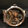 2022 Mens rel￳gio 6312 Tourbillon Rose Gold Dial Dial Autom￡tico Correia de couro Gentleman Watchwatch 44mm
