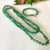 Collier et bracelet long en jade vert